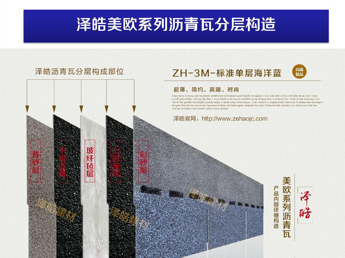泽皓沥青瓦内部详细构造 泽皓沥青瓦内部详细构造
